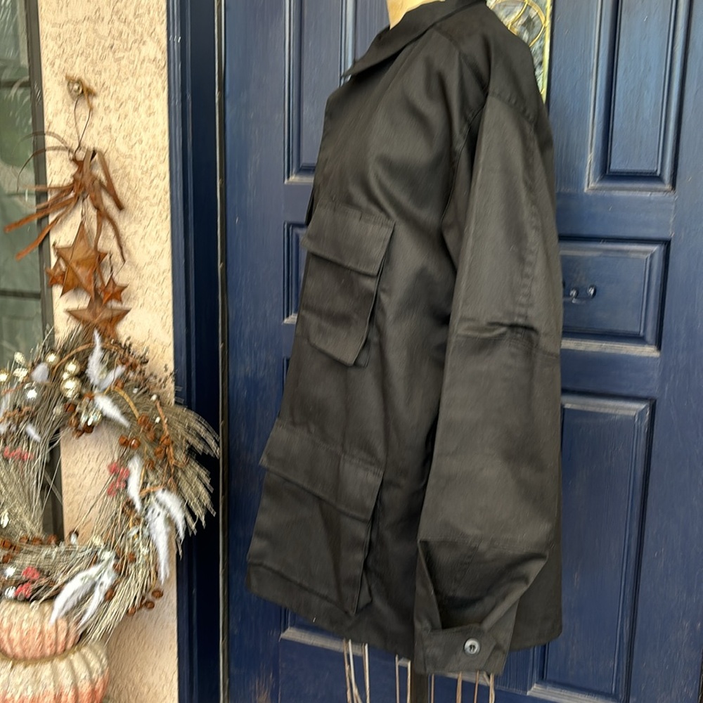 COMBAT Black Coat Jacket LT Long Military Utility USA NWOT urban cool Gorpcore